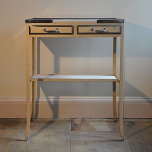 Elegant Medical Steel And Glass Side Table